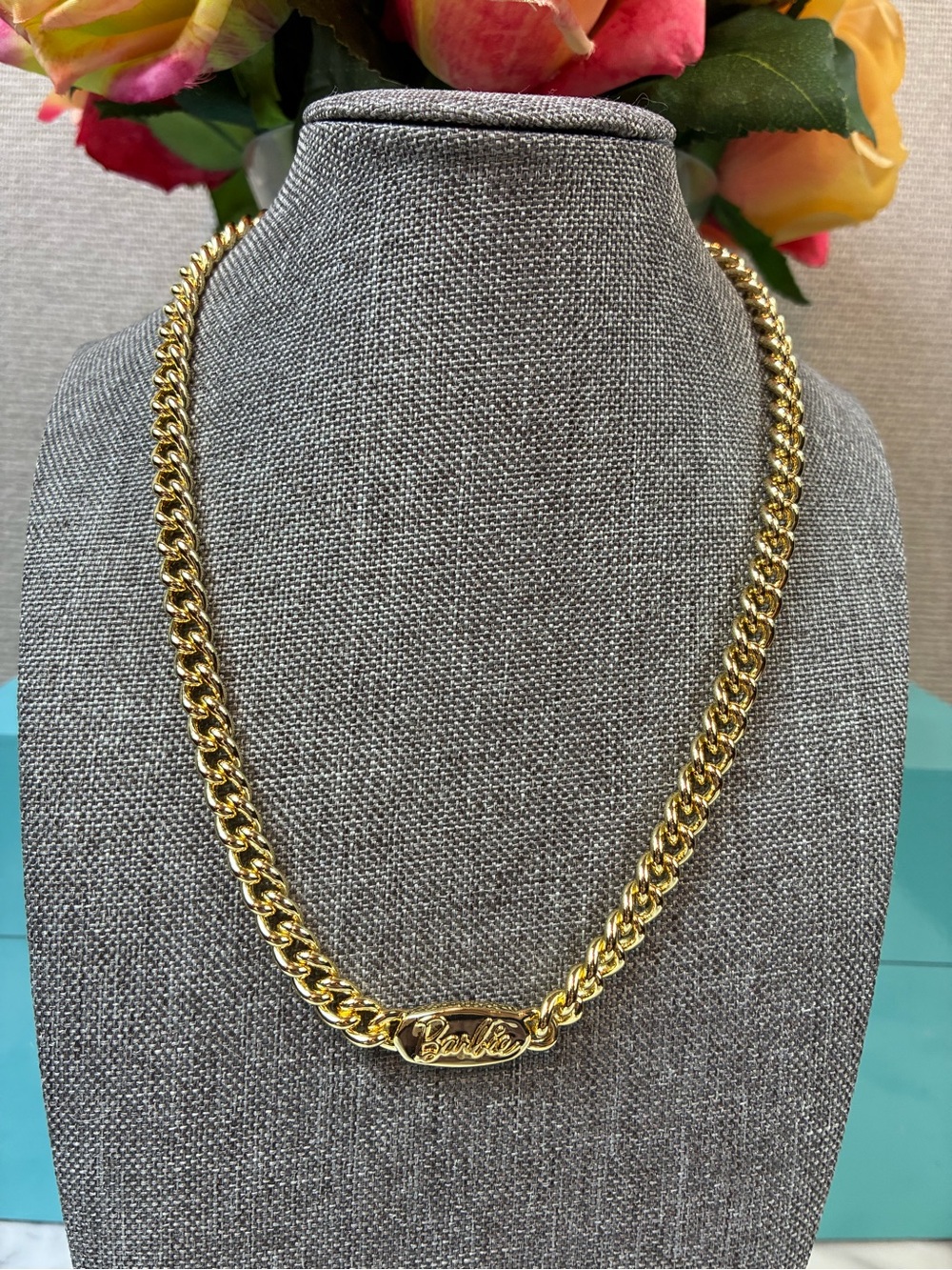 Kendra Scott Gold Metal Chain Barbie Rare Nameplate Necklace - NWT $140 Retail